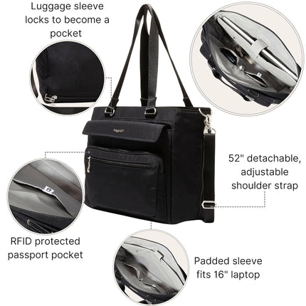 Baggallini Modern Laptop Tote, Black, One Size