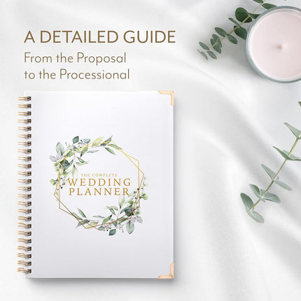 Your Perfect Day Wedding Planner Floral Gold - Undated Bridal Planning Diary Organizer - Hard Cover, Pockets & Online Support