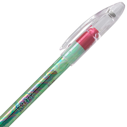 Pentel Krazy Pop Iridescent Gel Pen, (1.0mm) Bold line, Green & Metallic Red Ink (K91-DBD)