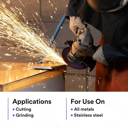 3M Cubitron 3 Cut and Grind Wheel, 88990, 36+, T27, 5 in x 1/8 in x 5/8 in-11, Pack of 10, ANSI, Longer Life, Faster Cut, Back-Gouging, Fillet Weld Removal, Cutting, Grinding