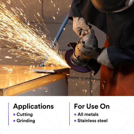 3M Cubitron 3 Cut and Grind Wheel, 88990, 36+, T27, 5 in x 1/8 in x 5/8 in-11, Pack of 10, ANSI, Longer Life, Faster Cut, Back-Gouging, Fillet Weld Removal, Cutting, Grinding