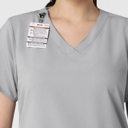 WonderWink W123 Women's 6255 Women's Basic V-Neck Top - Grey - X-Small