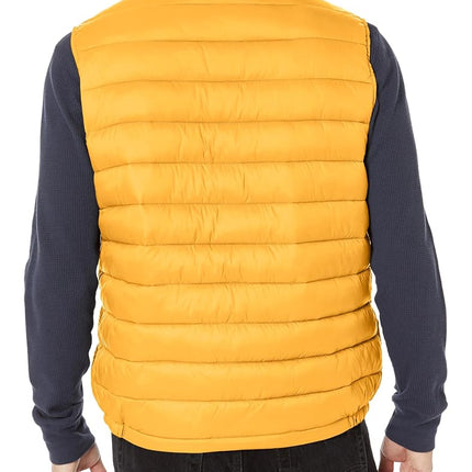 Cole Haan Men's Quilted Puffer Vest with Chest Zip Pocket, Yellow, M