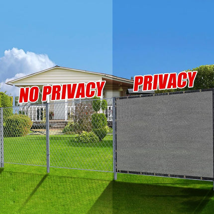 Gray 5FT X 50FT Outdoor Privacy Screen Fence & Mesh Shade Net Cover, Ideal for Garden and Backyard - Enhances Privacy for Fencing & Chain Link, Perfect for Patio Privacy Wall, Slats，Freestanding