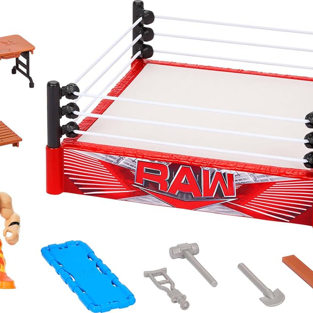 WWE Knuckle Crunchers Action Figure & Rebound Ring Playset, Includes 2.5-inch Seth Rollins Figure with Crunching Joints, Accessories & Flex Mat Technology, JFK77