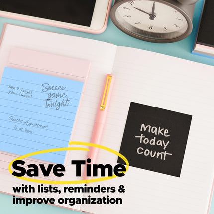 Post-it Super Sticky Notes, 5 blocs, 76x76 mm, 2X plus de pouvoir adhésif, fournitures scolaires et produits de bureau, notes adhésives pour surfaces verticales, moniteurs, murs et fenêtres, Simply Serene