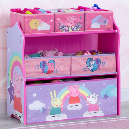 Delta Children Design & Store 6 Bin Toy Storage Organizer, Peppa Pig, Peppa Pig Unicorn (TB87230PG-1171)
