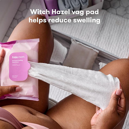 Frida Mom Witch Hazel Perineal Cooling Pad Liners for Postpartum Care: Hospital Bag Essentials for Pain Relief After Birth, Full-Length Medicated Cooling Pad Liners, 24 Count