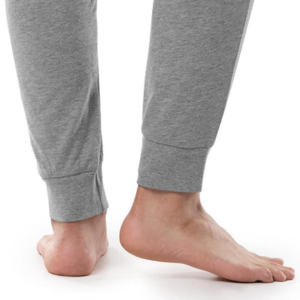 Fruit of the Loom Pantalón de pijama tipo jogger de punto de jersey para hombre (paquetes de 1 y 2), gris jaspeado, Mediano