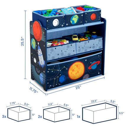 Delta Children Space Adventure 6 Bin Storage Toy Organiser