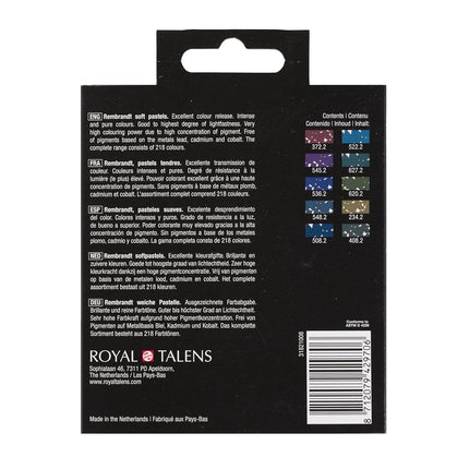 Rembrandt Soft Pastel Micro Set, 10-Piece Half Sticks, Dark Shades Selection