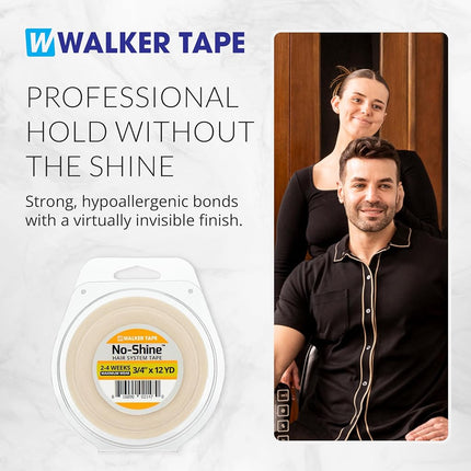 No Shine Bonding Double Sided Tape 3/4" x 12 Yard Hair System Roll by Walker Tape (WKR-NS-M2)