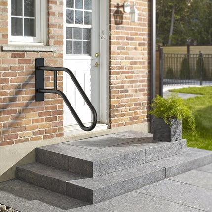 Handrails for Outdoor Steps ，22.8" Stair Railing Indoor1-3 Step, U-Shaped Safety Handrails for Kids, Elderly, Pregnant Women, Disabled (2 Pack U-Shaped Safety Handrails)