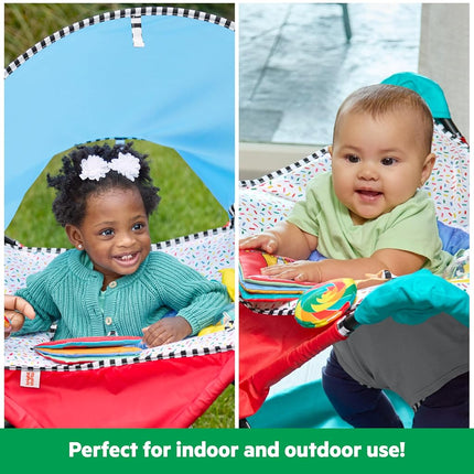 Bright Starts Pop 'N Jump Portable Activity Jumper, Indoor/Outdoor Use, Sweet Treats with 4 Sensory Toys, Ages 6-12 Months