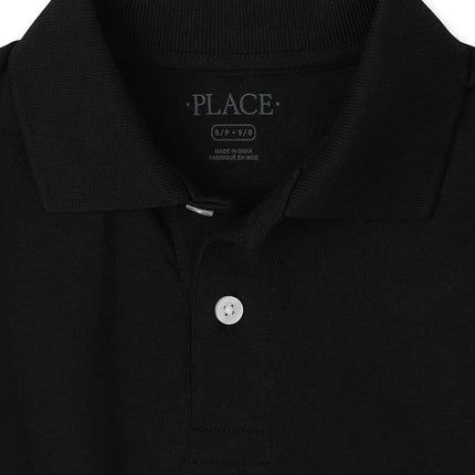 Polo uniforme en jersey The Children's Place pour garçons, noir, S