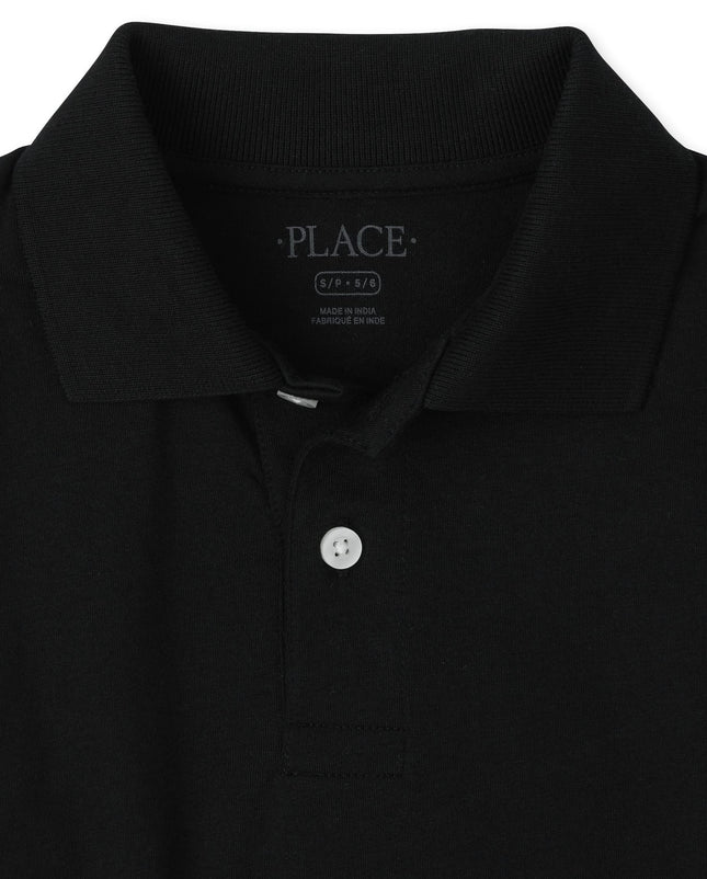 Polo de uniforme de punto para niño The Children's Place, negro, S