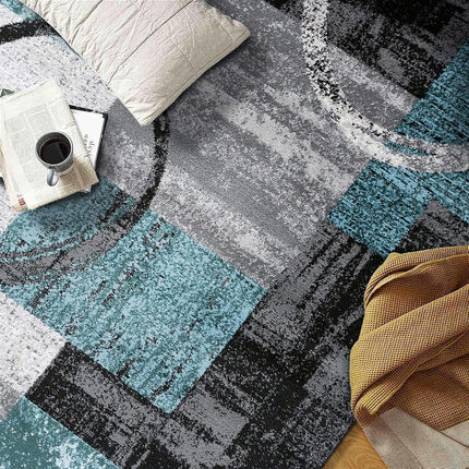 Contemporary Abstract Circle Design Gray Soft 2' x 3' Indoor Area Rug