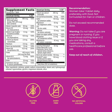 Nature's Way Alive! Womens Energy Complete Multivitamin, High Potency B-vitamins, 130 Tablets, 130 Count
