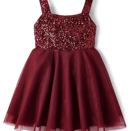 The Children's Place,Girls,Sleeveless Dressy Dresses,Redwood Sequin Mesh,6, Redwood Sequin Mesh, 6