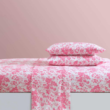 Betsey Johnson - Queen Sheets, Soft & Lightweight Bedding, Fade & Wrinkle Resistant (Betseys Toile Pink, Queen)