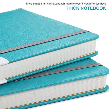Thick Classic Notebook with Pen Loop - Lemome A5 Wide Ruled Hardcover Writing Notebook with Pocket + Page Dividers Gifts, Banded, Large, 180 Pages, 8.4 x 5.7 in