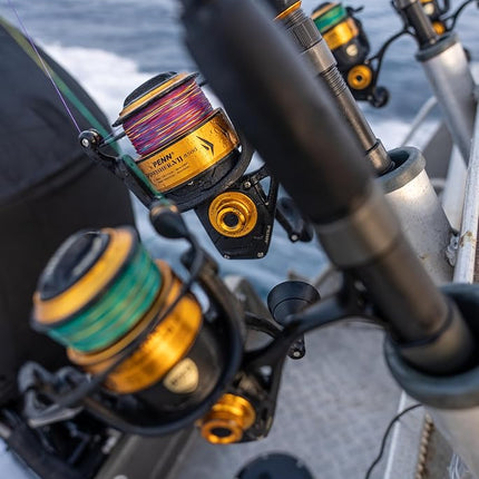 PENN Spinfisher VII Spinning Reel, Fishing Reel, Sea Fishing Reel With IPX5 Sealing That Protects Against Saltwater Ingression, Caters for different Species, Unisex, Black Gold, 3500
