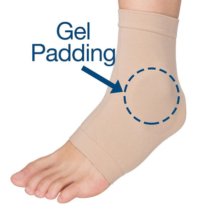 ZenToes Ankle Bone Protection Socks malleolar Sleeves with Gel Pads for Boots, Skates, splints, Braces - 1 Pair