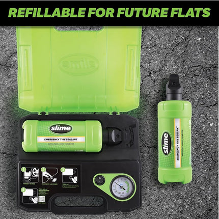 Slime 50159 Flat Tire Repair Kit, Smart Spair Ultra All-in-One Solution Repairs & Inflates, Truck/SUV, 15 Minute Fix