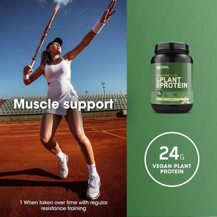 OPTIMUM NUTRITION Gold Standard 100% Plant Protein Creamy Vanilla, 727g, 20 Serve - [2024/2025 plastic neck band packaging may vary]