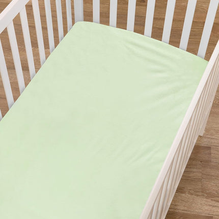 TL Care Heavenly Soft Chenille Fitted Crib Sheet for Standard Crib and Toddler Mattresses, Celery,28 x 52, for Boys and Girls