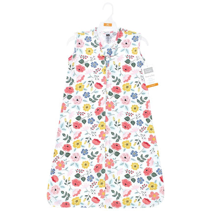 Hudson Baby Unisex Baby Cotton Sleeveless Wearable Sleeping Bag, Sack, Blanket, Modern Botanical, 6-12 Months