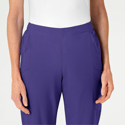 WonderWink W123 5155 Women's Full Elastic Flat Front Pant with Drawstring, Grape, XX-Small