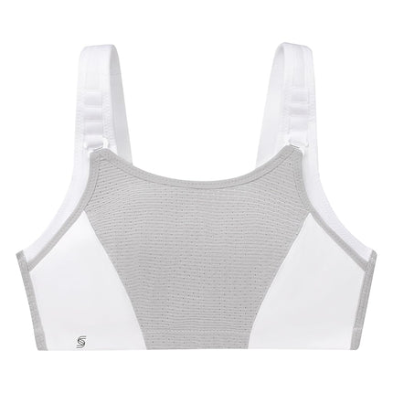 Glamorise Custom Control Sports Wirefree Bra 1166 (Women's & Women's Plus) White/Gray