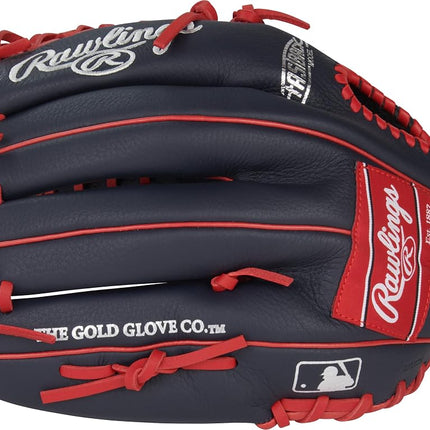 Rawlings Boys Select Lite Youth Baseball Glove | Pro Player Models | Sizes 10.5" - 12.25" | Multiple Styles Series, Mike Trout | Trap-Eze Web - Navy/Scarlet, 12.25" | Outfield