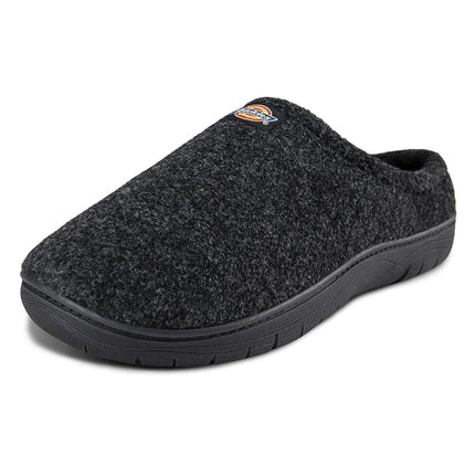 Pantuflas de espuma viscoelástica para hombre Dickies con talón abierto y cerrado, suela interior/exterior, fieltro negro, talla mediana UK