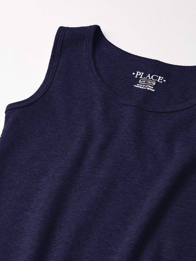 The Children's Place Girls' Uniform Basic Tank Top, Tidal Single, X-Small