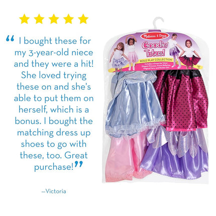 Melissa & Doug Role Play Collection Goodie Tutus! (Pretend Play, 4 Dress-Up Costume Skirts)