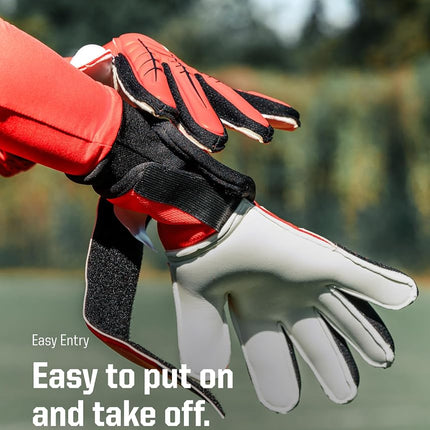 T1TAN Red Beast Junior 3.0 - Football Gloves for Children with Outer Seam - without Finger Protection - For the Professionals of the Future - Size 5