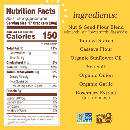 Simple Mills Almond Flour Crackers, Sundried Tomato/Basil, 4.25 Oz