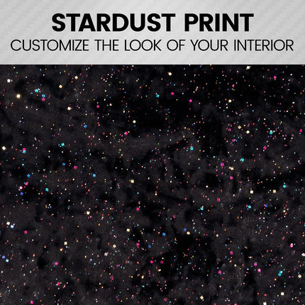 Dark Theme Fresh-Protect Sideless All Protection Unique Fun Graphic Design Seat Belt Side Airbag Armrest Compatible Protective Universal Auto Cars Front Seat Covers -2 Piece Stardust