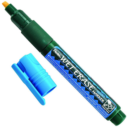Pentel Arts Wet Erase Chalk Marker, Ideal on Blackboards and Windows, Small Chisel Tip, Blue Ink, SMW26-C, Box of 12