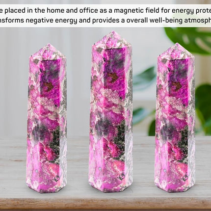 Large Cobalt Calcite Crystal Towers ~ Natural Healing Crystal Point Obelisk for Reiki Healing and Crystal Grid (5.5" to 6" INCH)