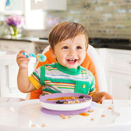 Munchkin Stay Put Divided Suction Plates, Pink/Purple