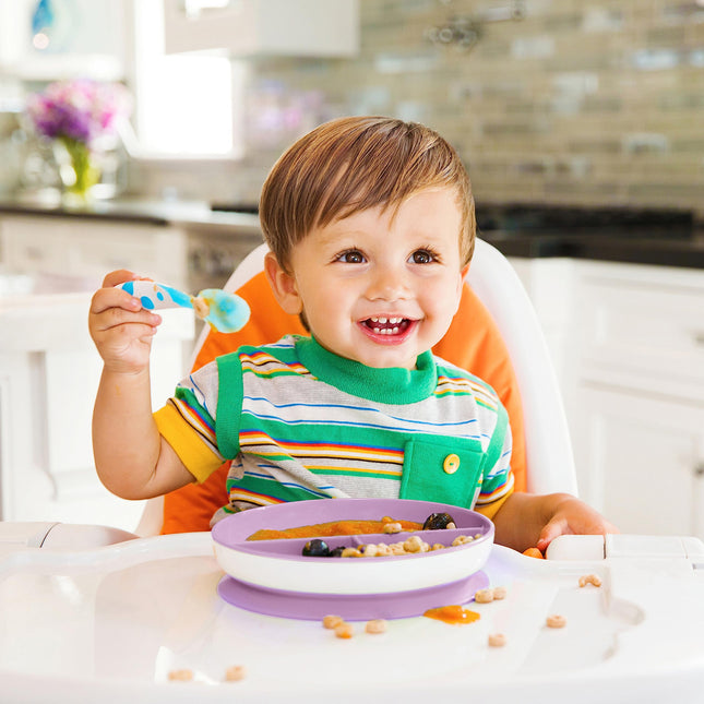 Munchkin Stay Put Divided Suction Plates, Pink/Purple