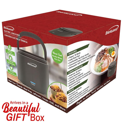 Brentwood 110V 50W 0.6L Portable Leakproof Electric Lunch Box Food Warmer (Blue)