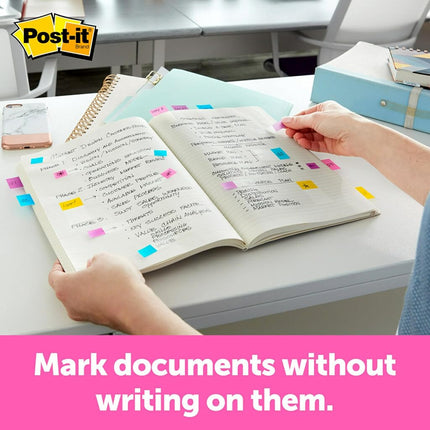 Post-it Flags, Yellow, 1-Inch Wide, 200/Desk Grip Dispenser (680-HVYW)