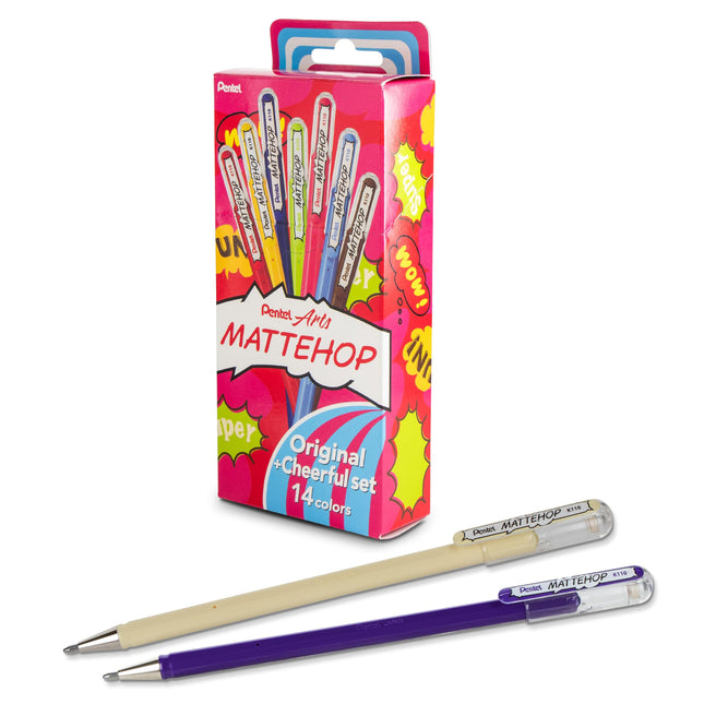 Pentel Mattehop Gel Pens, Original + Cheerful Colo