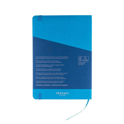 Fabriano Ecoqua Plus Stitch-Bound Notebook, 5.8" x 8.3", A5, Graph, Turquoise