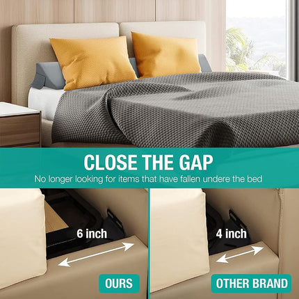 Vekkia Full Size Bed Wedge Pillow/Headboard Pillow Wedge/Mattress Wedge,Bed Gap Filler to Close Gap (0-6") Between Headboard and Mattress (Gray 54"x10"x6")