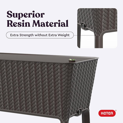 Keter Watering Box and Drain Plug, Resin, Grey Dark